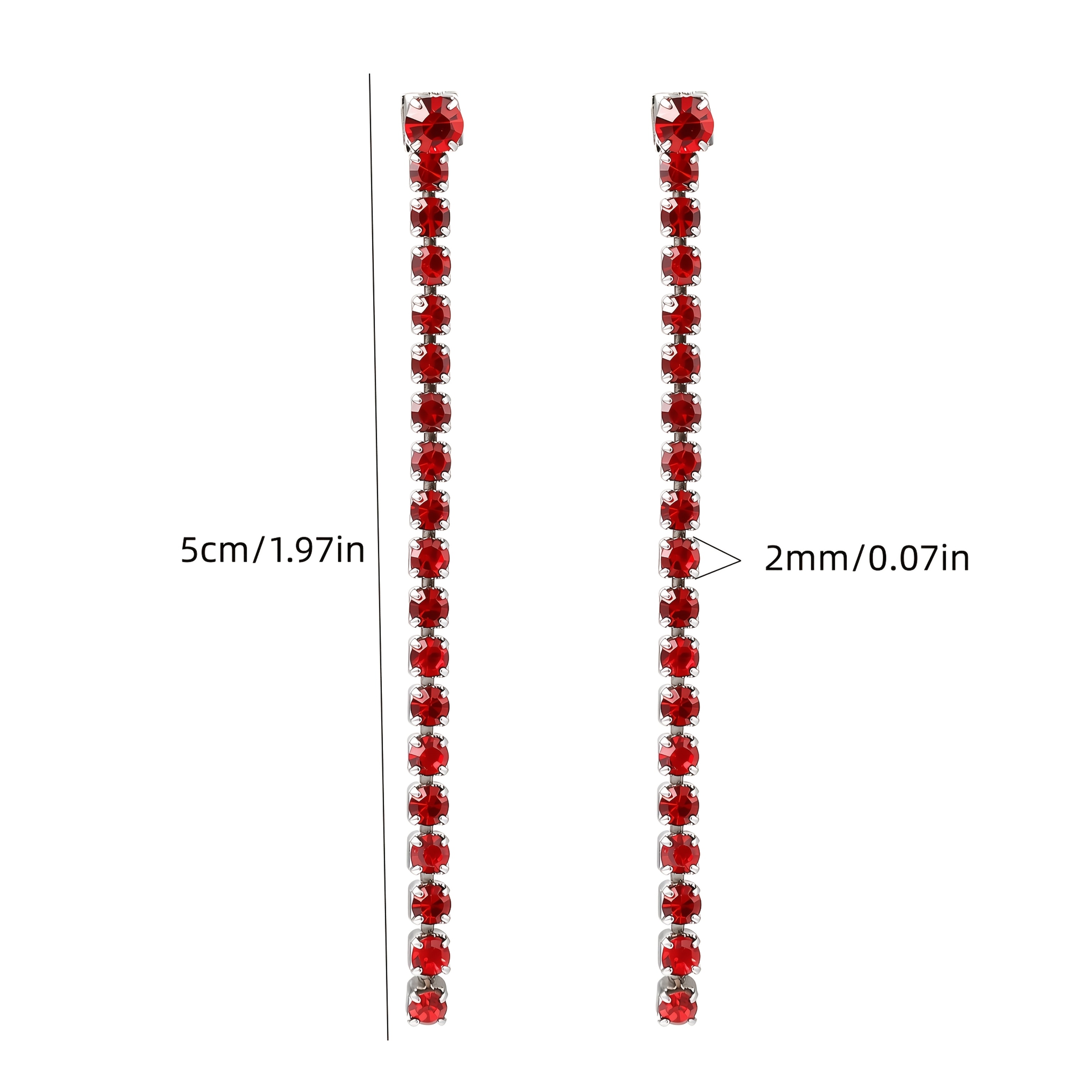 Women's Trendy Long Tassel Zirconia Stud Earrings, 12 Colors Available